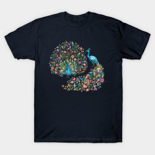 Peacocks and flowers T-Shirt